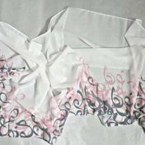 Arabische Buchstaben Chiffon-Krepp Rosa und Silber